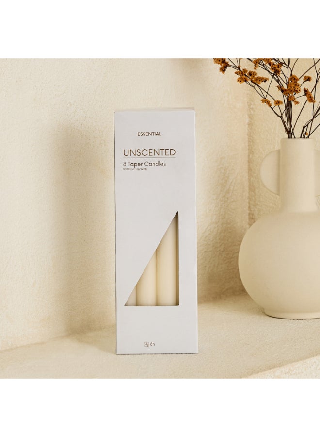 Home Box Unscented Taper Candles - 8 Pack - Image 1